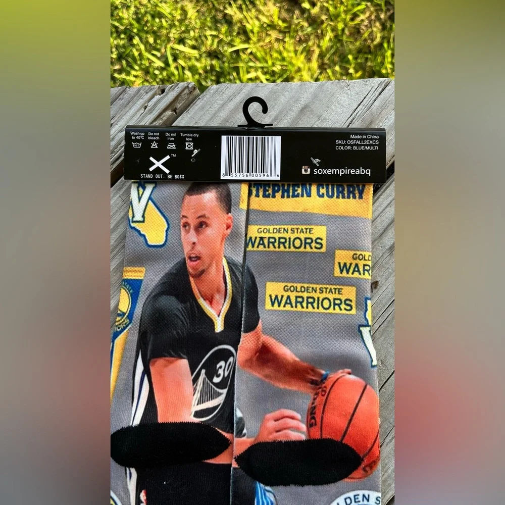 Empire Sox NBA Golden‎ State Warriors Stephen Curry Themed Socks Size 6-13